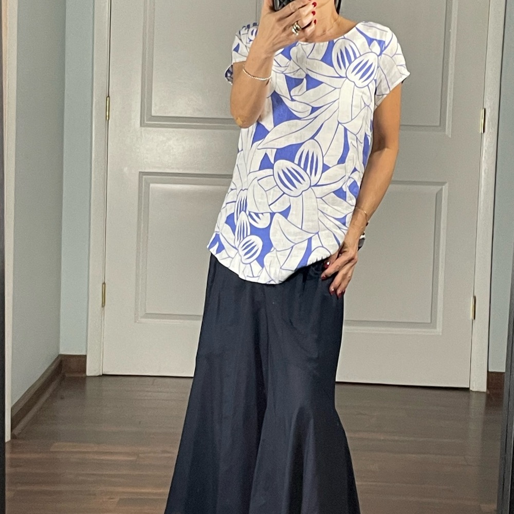 Island Company Floral 100% Linen Top size S